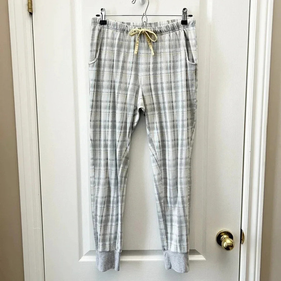 La Vie en Rose Pajama Set 2PC Sleepwear Long Sleeve Top PJ Pants White Grey Smal - Picture 3 of 14